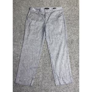 Banana Republic Avery Womens Mid Rise Gray Pants Slacks Size 10 Linen Blend